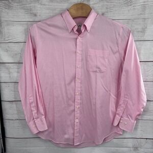 Peter Millar Gingham Dress Shirt Long Sleeve Button Up Extra Large Pink White‎